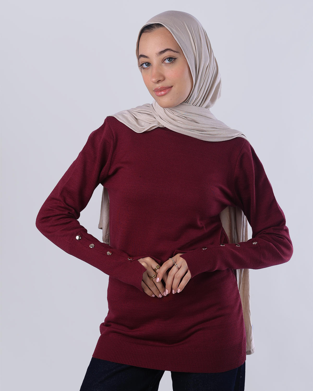 High Neck Button Basic