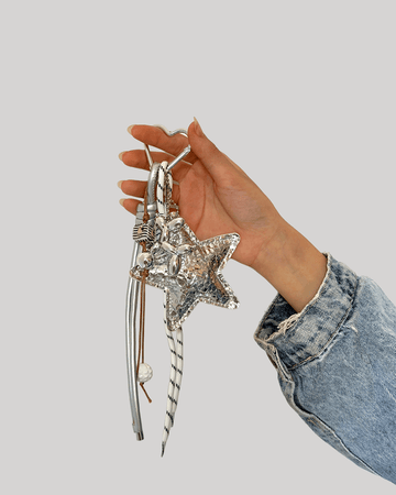 Silver Star Keychain