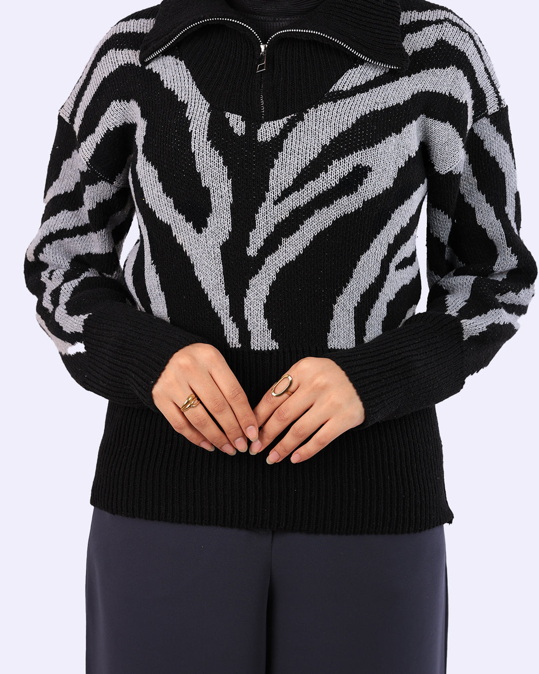 Shadow Line Zip Pullover