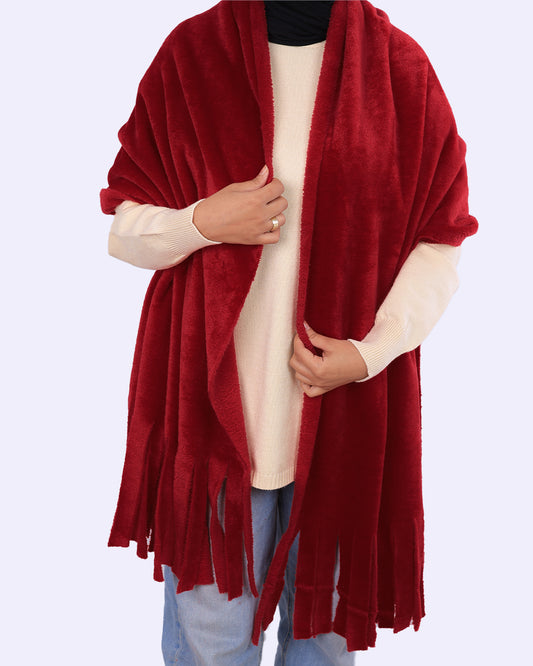 Polar Fur Shawl (red)