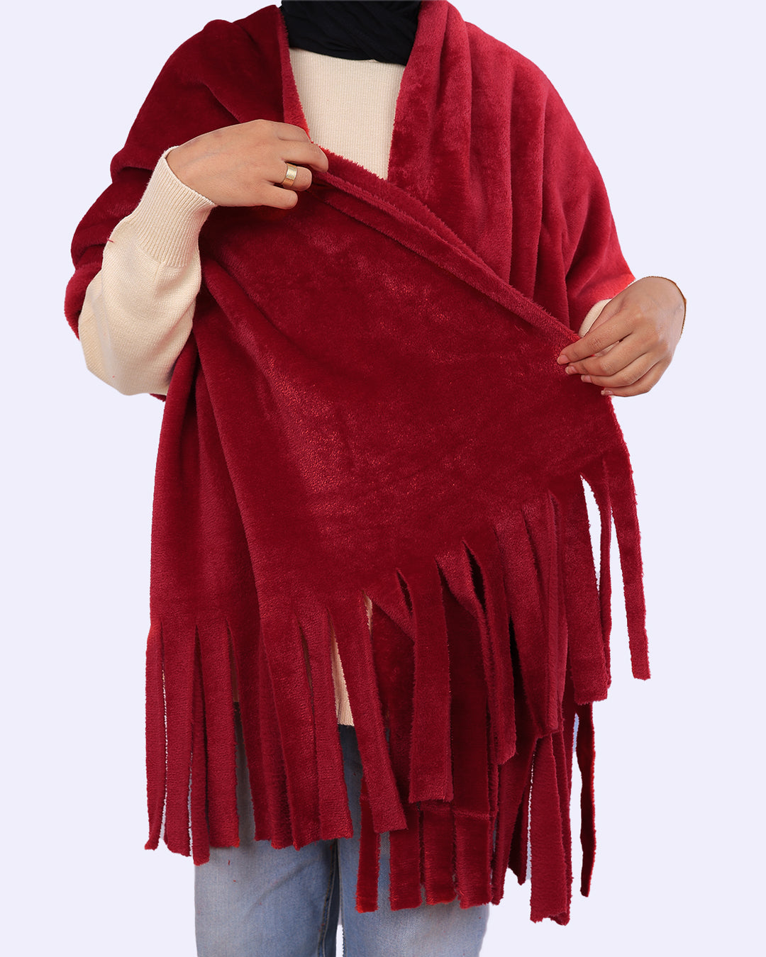Polar Fur Shawl (red)