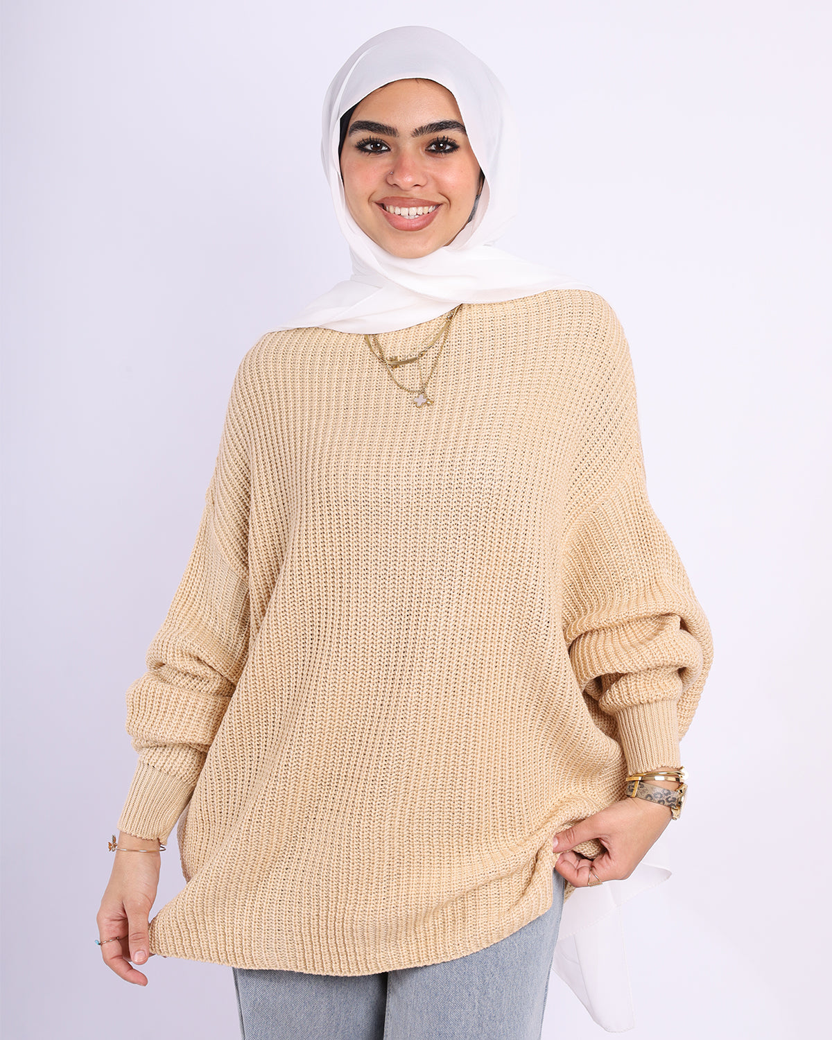 Batwing Sleeves knitted pullover
